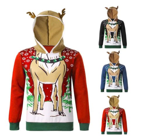 Autumn Men's Jacket with Christmas Reindeer Hoodie - Trendify product