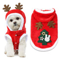 Dog Christmas Outfit Dog Christmas Hoodie Vest Dog Santa Costume with Elk Antlers Christmas Clothes for Small Medium Dogs Cats Pets (Large) - Trendify product