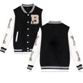 Mens Bomber Jackets Letterman Jacket Button Down Vintage Varsity Jackets Baseball Coat Black - Trendify product