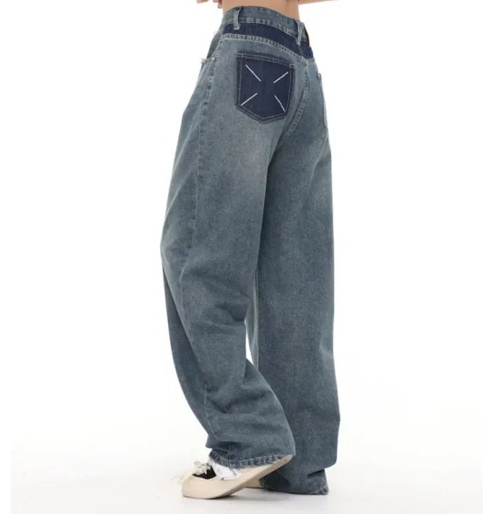 Pocket Denim Loose Trousers - Trendify product